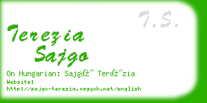 terezia sajgo business card